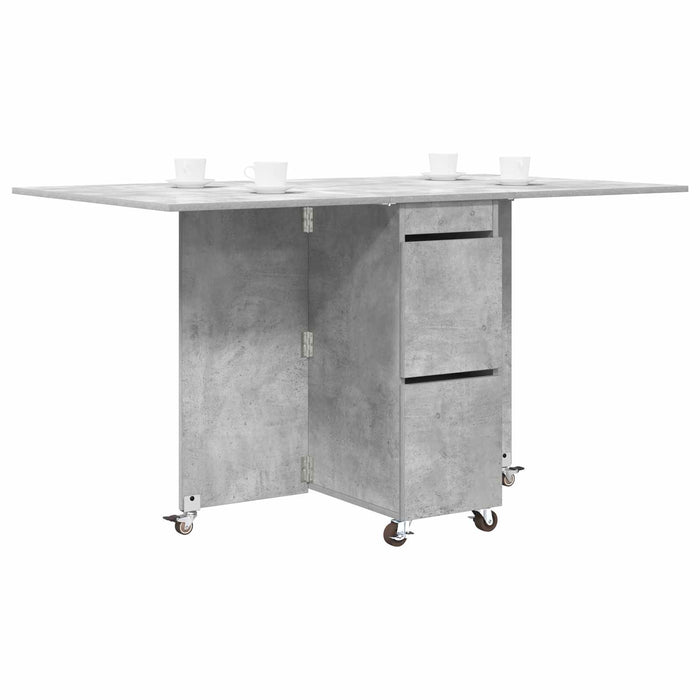 Masă de dining 2 pcs 140 x 80 x 77 cm Lemn prelucrat Gri Beton - WALTI WALTI