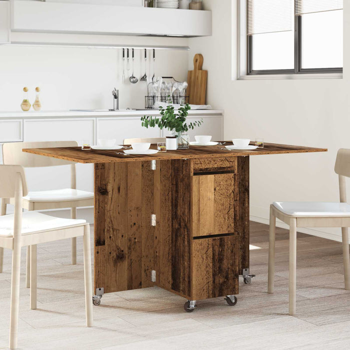 Masă de dining 2 pcs 140 x 80 x 77 cm Lemn prelucrat Lemn vechi - WALTI WALTI