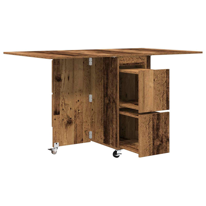Masă de dining 2 pcs 140 x 80 x 77 cm Lemn prelucrat Lemn vechi - WALTI WALTI