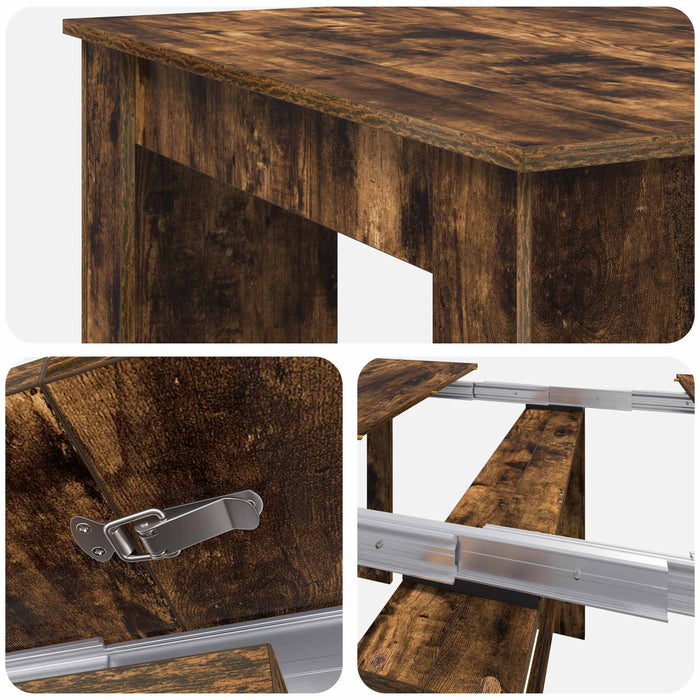 Masă de dining 180 x 85 x 75 cm Lemn prelucrat Stejar fumuriu - WALTI WALTI