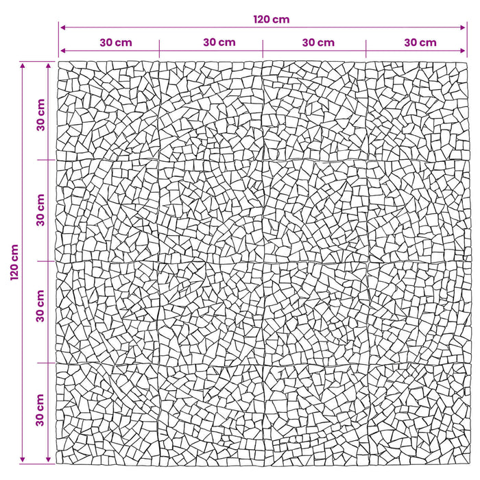 Placi de mozaic cu model de soare Multicolour 120 x 120 cm WALTI