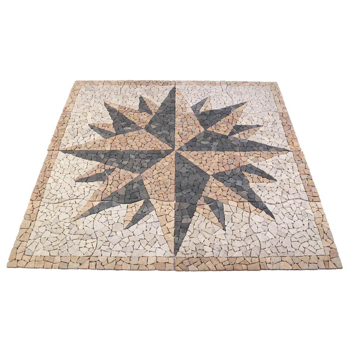 Plăci mozaic cu model de vânt Multicolour 120 x 120 cm Marmură WALTI