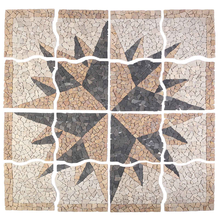 Plăci mozaic cu model de vânt Multicolour 120 x 120 cm Marmură WALTI