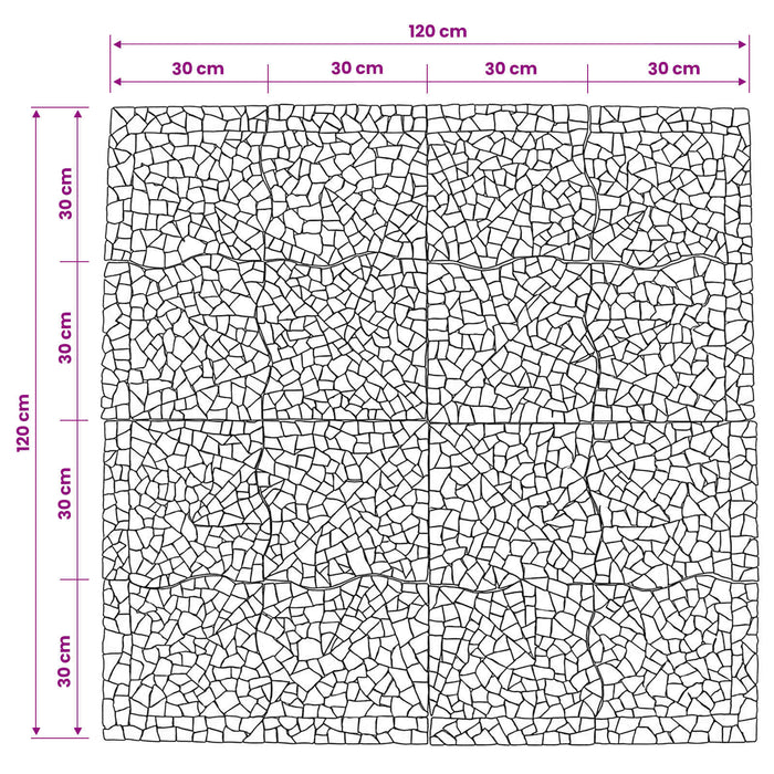 Plăci mozaic cu model de vânt Multicolour 120 x 120 cm Marmură WALTI