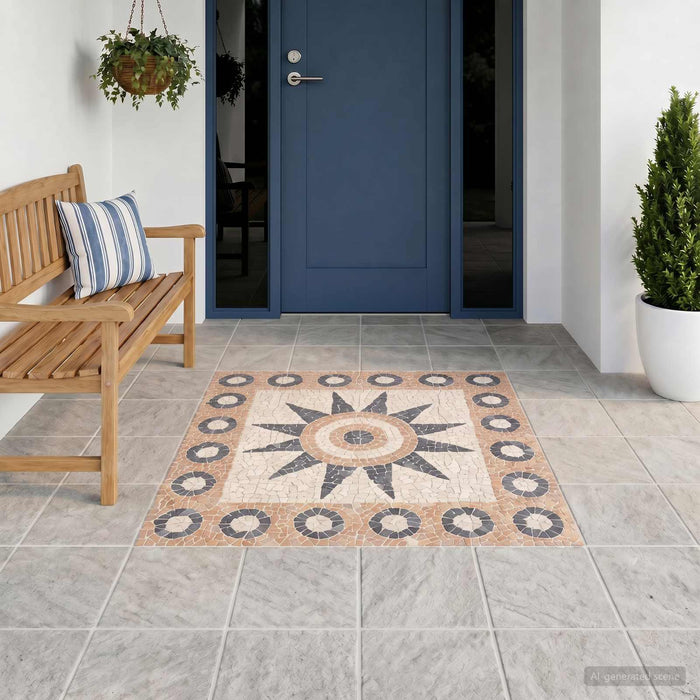 Plăci mozaic cu model floral Multicolour 120 x 120 cm Marmură WALTI