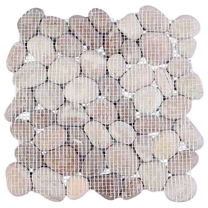 Plăci din pietriș Bej și roz pal 30 x 30 cm Pietriș de râu WALTI