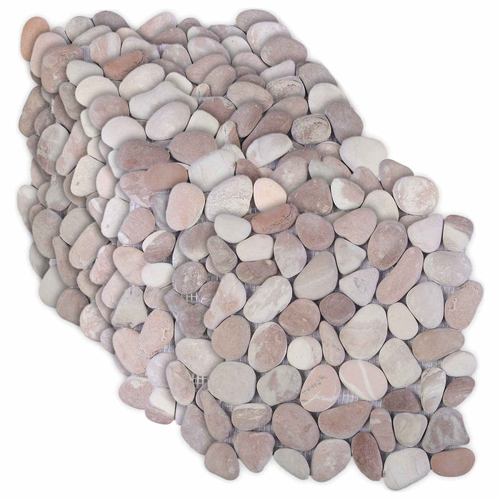 Plăci din pietriș Bej și roz pal 30 x 30 cm Pietriș de râu WALTI