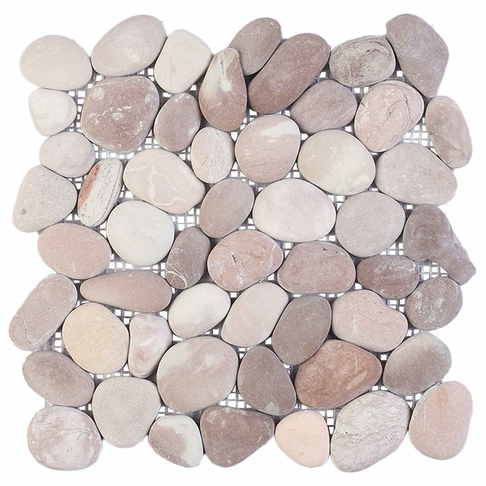 Plăci din pietriș Bej și roz pal 30 x 30 cm Pietriș de râu WALTI