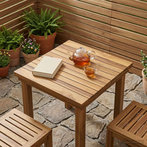 Placă de masă 40 x 40 x 3,5 cm Pătrat Lemn solid de tec natural - WALTI WALTI