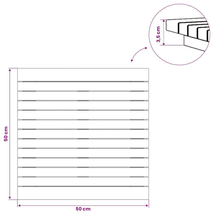 Placă de masă 50 x 50 x 3,5 cm Pătrat Lemn solid de tec natural - WALTI WALTI