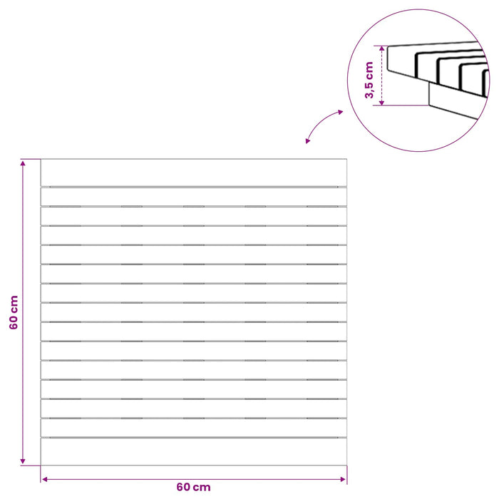 Placă de masă 60 x 60 x 3,5 cm Pătrat Lemn solid de tec natural - WALTI WALTI