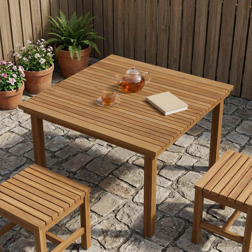 Placă de masă 90 x 90 x 3,5 cm Pătrat Lemn solid de tec natural - WALTI WALTI