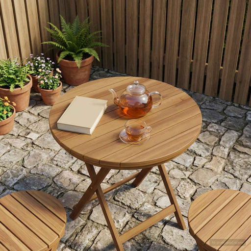 Placă de masă Ø 40 x 3,5 Rotund Lemn solid de tec natural - WALTI WALTI