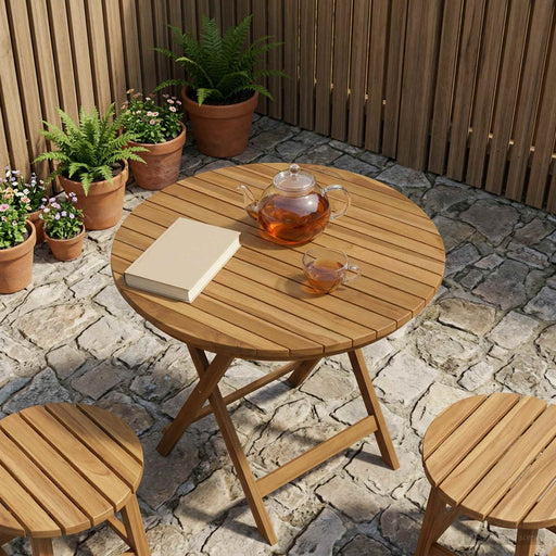 Placă de masă Ø 60 x 3,5 Rotund Lemn solid de tec natural - WALTI WALTI