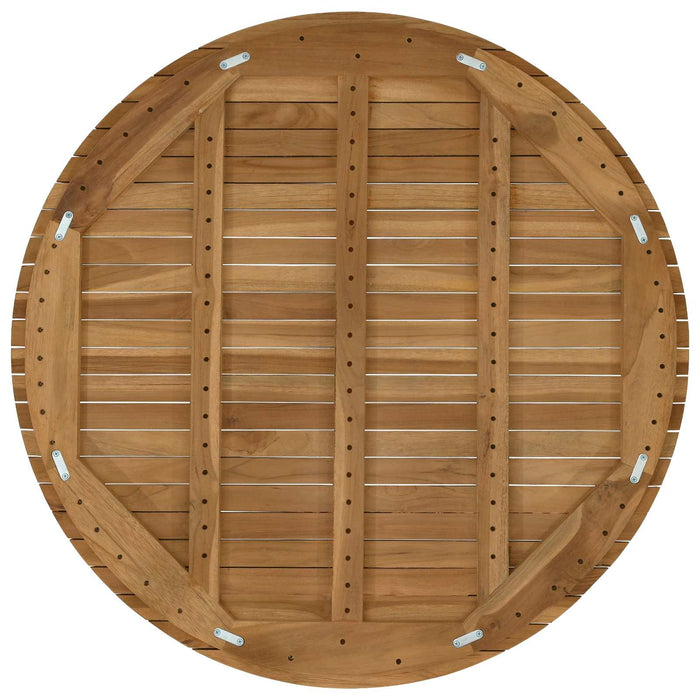 Placă de masă Ø 90 x 3,5 Rotund Lemn solid de tec natural - WALTI WALTI