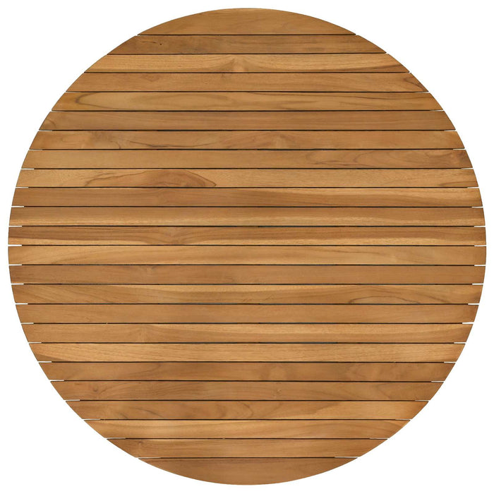 Placă de masă Ø 90 x 3,5 Rotund Lemn solid de tec natural - WALTI WALTI