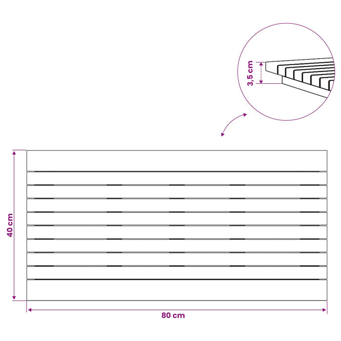 Placă de masă 80 x 40 x 3,5 cm Dreptunghiular Lemn solid de tec - WALTI WALTI