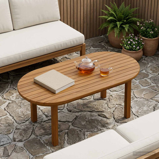 Placă de masă 80 x 40 x 3,5 cm Oval Lemn solid de tec natural - WALTI WALTI