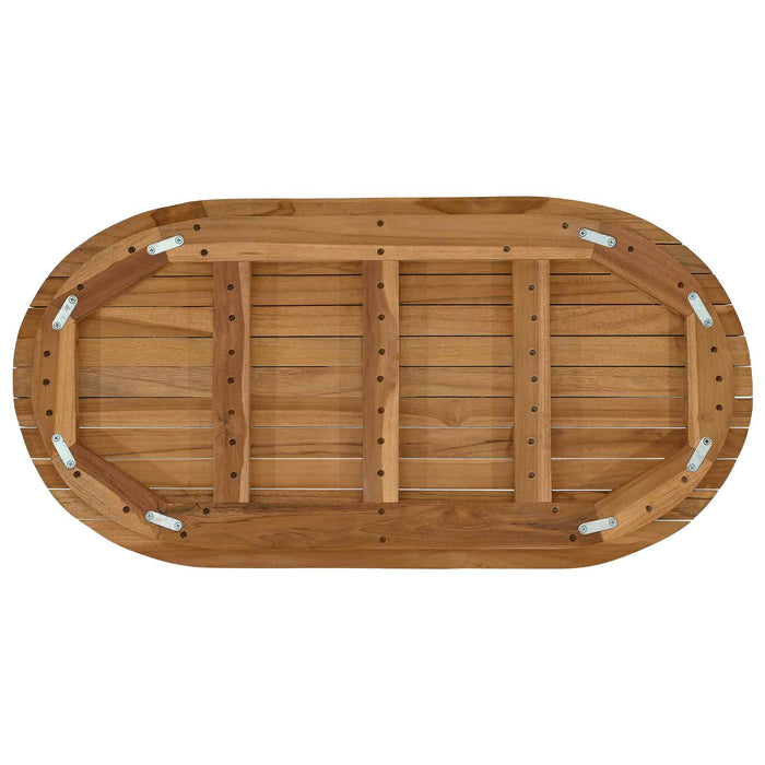 Placă de masă 80 x 40 x 3,5 cm Oval Lemn solid de tec natural - WALTI WALTI