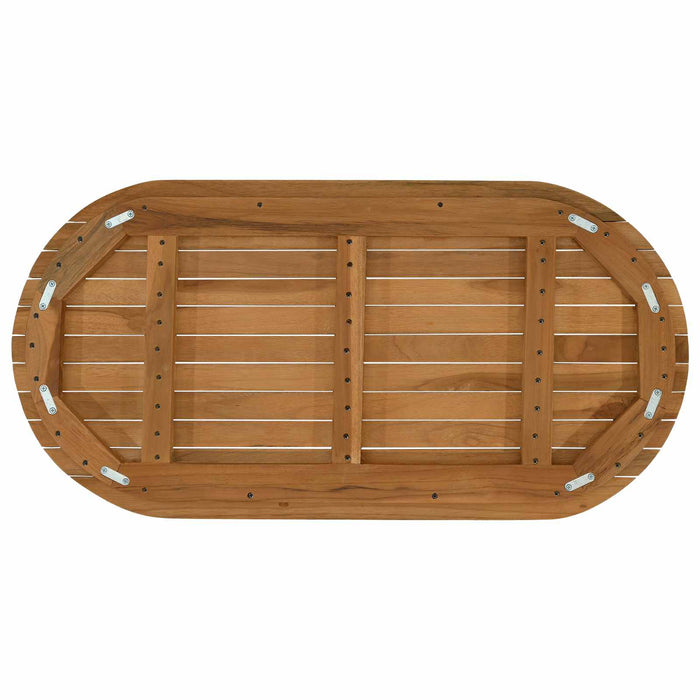 Placă de masă 90 x 45 x 3,5 cm Oval Lemn solid de tec natural - WALTI WALTI
