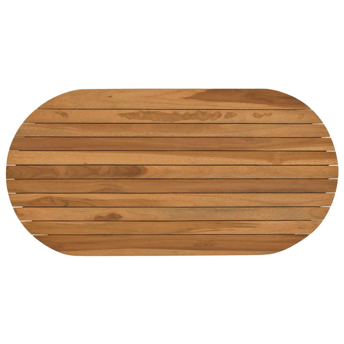 Placă de masă 90 x 45 x 3,5 cm Oval Lemn solid de tec natural - WALTI WALTI