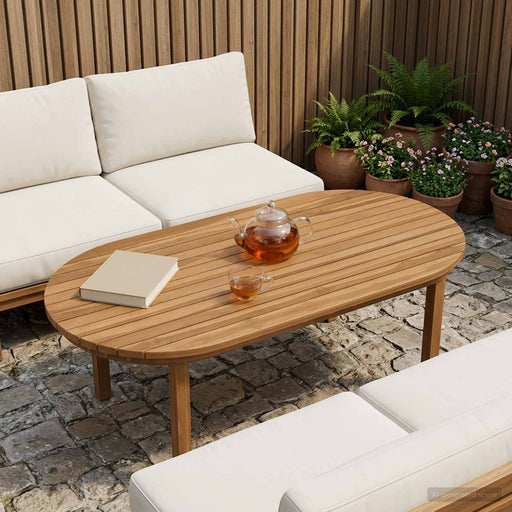 Placă de masă 100 x 50 x 3,5 cm Oval Lemn solid de tec natural - WALTI WALTI