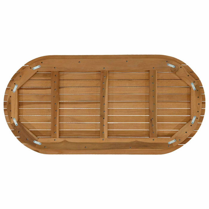 Placă de masă 100 x 50 x 3,5 cm Oval Lemn solid de tec natural - WALTI WALTI