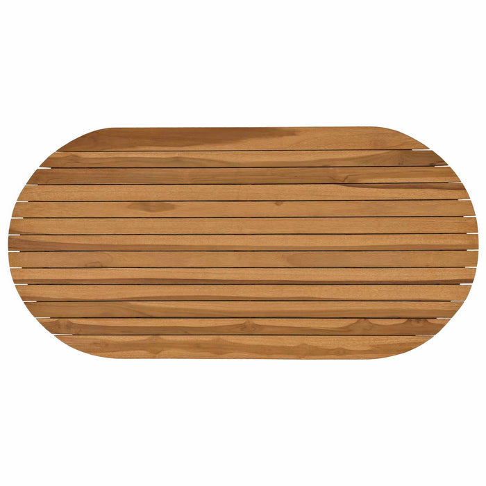 Placă de masă 100 x 50 x 3,5 cm Oval Lemn solid de tec natural - WALTI WALTI