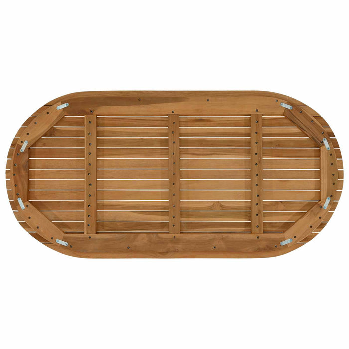 Placă de masă 110 x 55 x 3,5 cm Oval Lemn solid de tec natural - WALTI WALTI