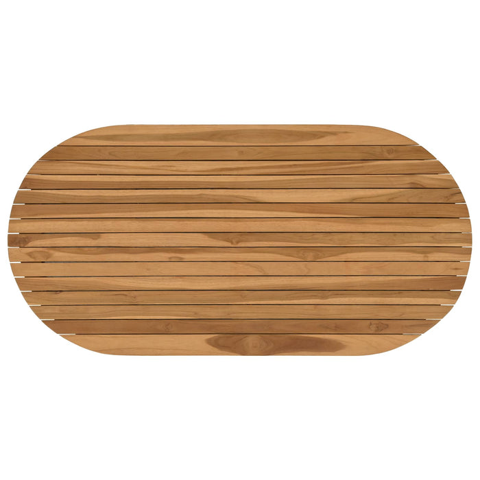 Placă de masă 110 x 55 x 3,5 cm Oval Lemn solid de tec natural - WALTI WALTI