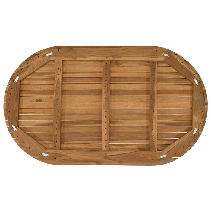 Placă de masă 120 x 70 x 3,5 cm Oval Lemn solid de tec natural - WALTI WALTI