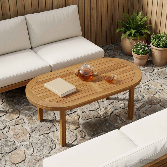 Placă de masă Oval Lemn solid de tec natural - WALTI WALTI