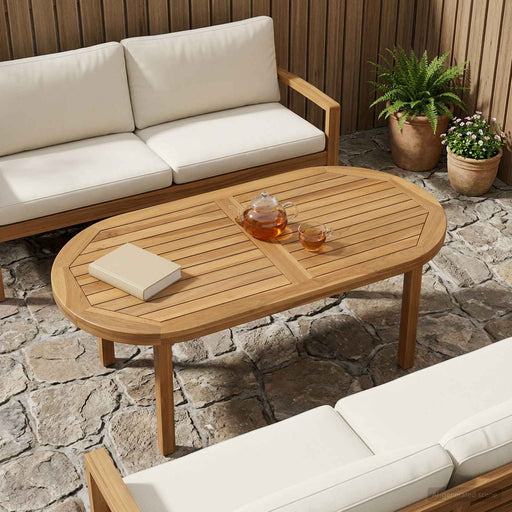 Placă de masă Oval Lemn solid de tec natural - WALTI WALTI