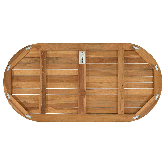 Placă de masă Oval Lemn solid de tec natural - WALTI WALTI