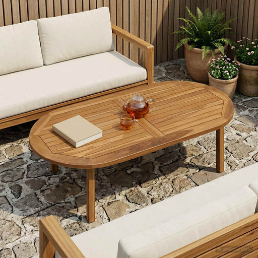 Placă de masă Oval Lemn solid de tec natural - WALTI WALTI