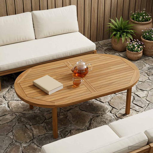 Placă de masă Oval Lemn solid de tec natural - WALTI WALTI