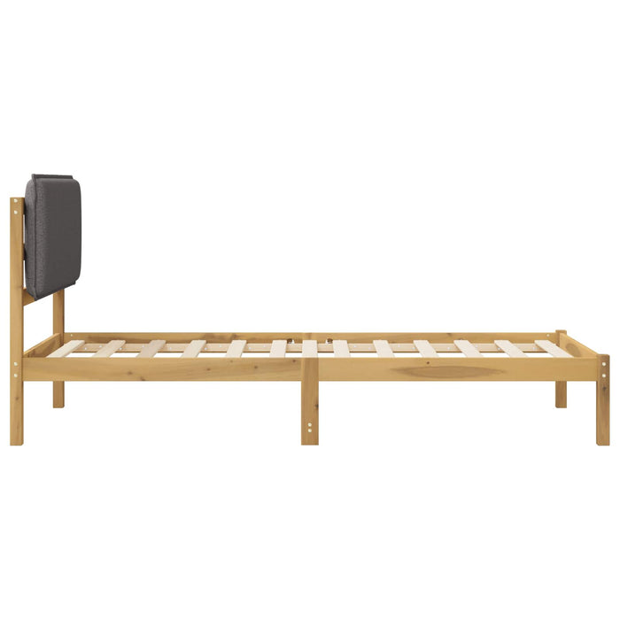Cadru de pat cu tăblie tapițată Alb spălat și gri deschis WALTI