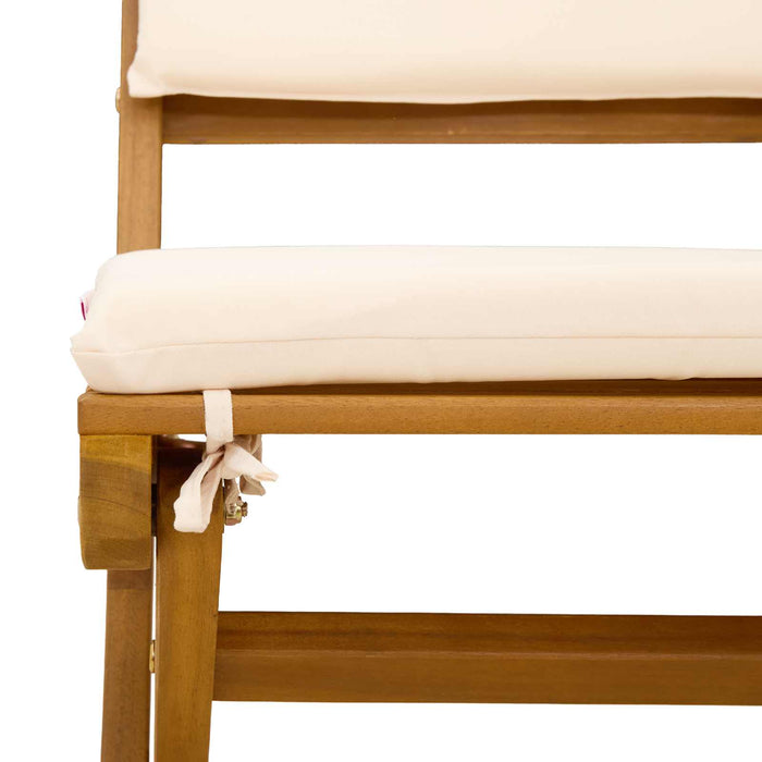 Set Bistro de Grădină 5 pcs Alb Natural și Crem WALTI