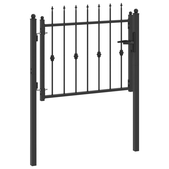 Poartă de gard HORST 100 x 75 cm Metal Negru Blocat WALTI