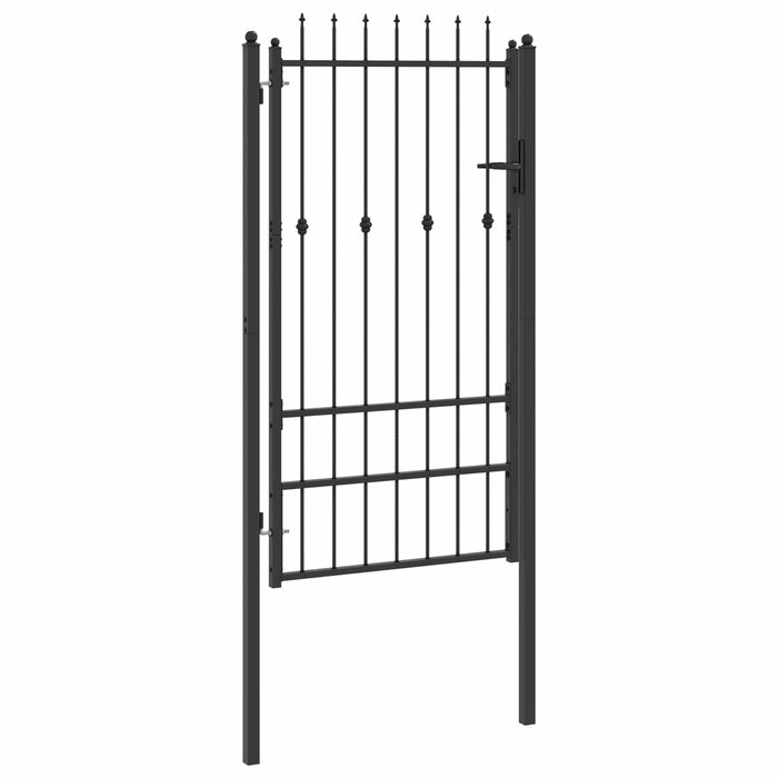 Poartă de gard HORST 100 x 175 cm Metal Negru Blocat WALTI