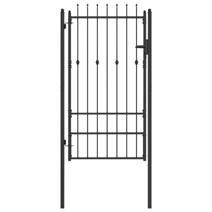 Poartă de gard HORST 100 x 175 cm Metal Negru Blocat WALTI