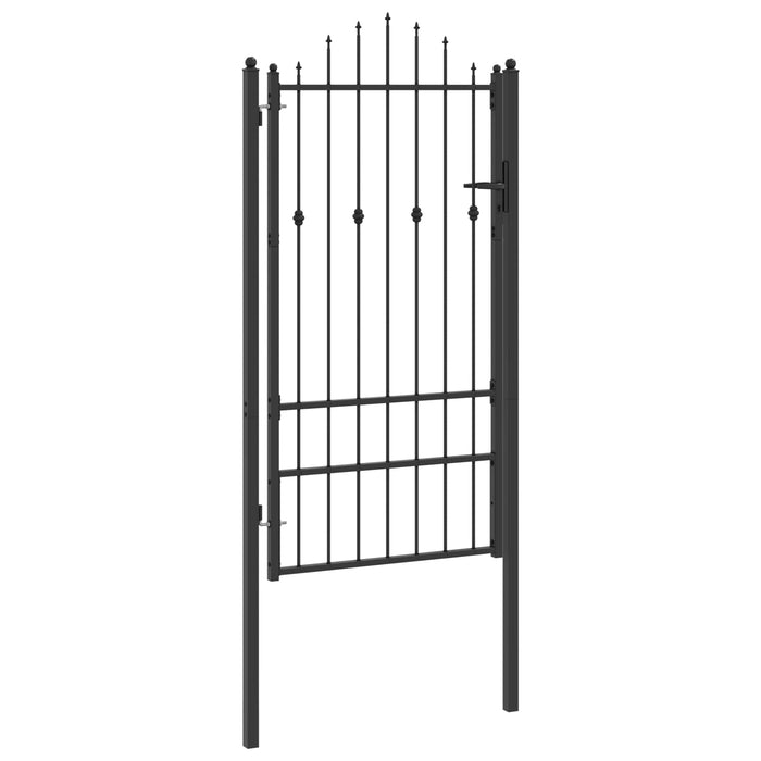 Poartă de gard HORST 100 x 175 cm Metal Negru Blocat WALTI