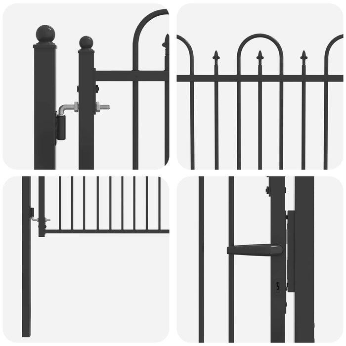 Poartă de gard HORST 100 x 100 cm Metal Negru Blocat WALTI