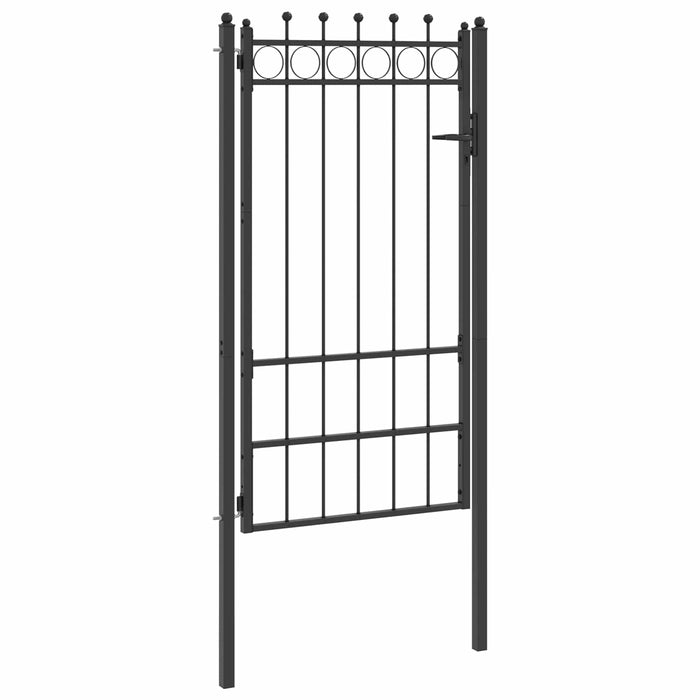 Poartă de gard HORST 100 x 175 cm Metal Negru Blocat WALTI