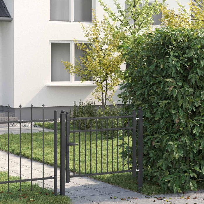 Poartă de gard HORST 100 x 75 cm Metal Negru Blocat WALTI