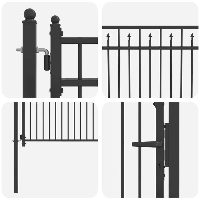 Poartă de gard HORST 100 x 100 cm Metal Negru Blocat WALTI