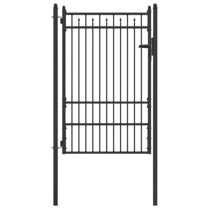 Poartă de gard HORST 100 x 150 cm Metal Negru Blocat WALTI