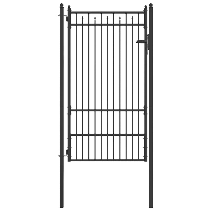 Poartă de gard HORST 100 x 175 cm Metal Negru Blocat WALTI