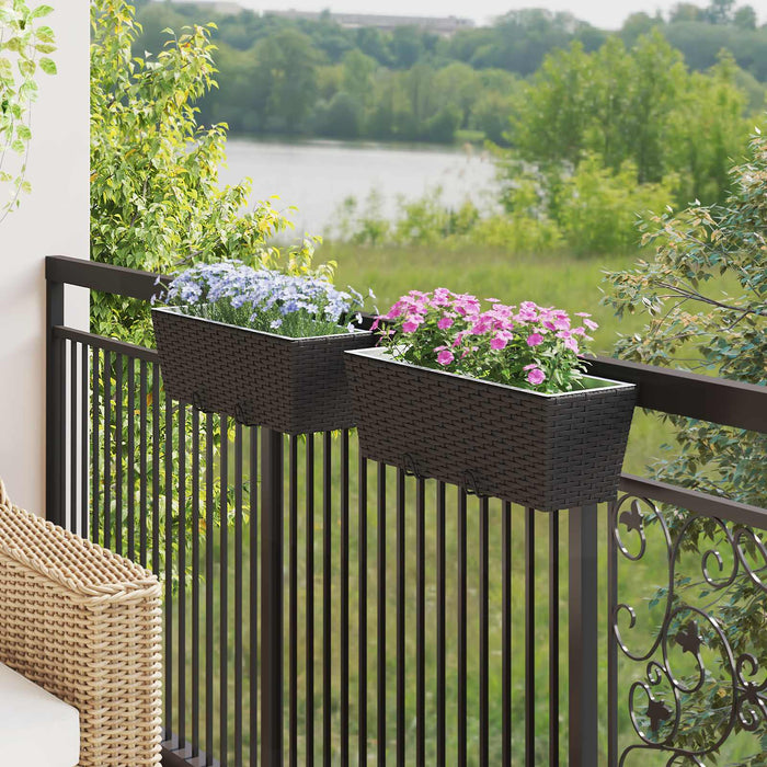 Balustradă 2 pcs Negru 50 x 17 x 17 cm Metal - WALTI WALTI