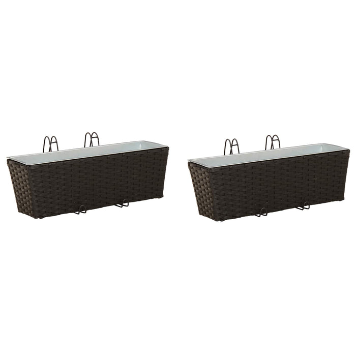Balustradă 2 pcs Negru 50 x 17 x 17 cm Metal - WALTI WALTI